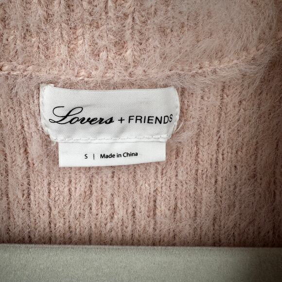 Lovers + Friends x Revolve Sweater Fuzzy Dual Tone Pink Small Ballet Core - Picture 6 of 9